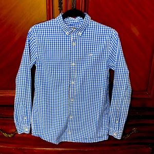 Boys blue check XL Oxford by Vineyard Vines.